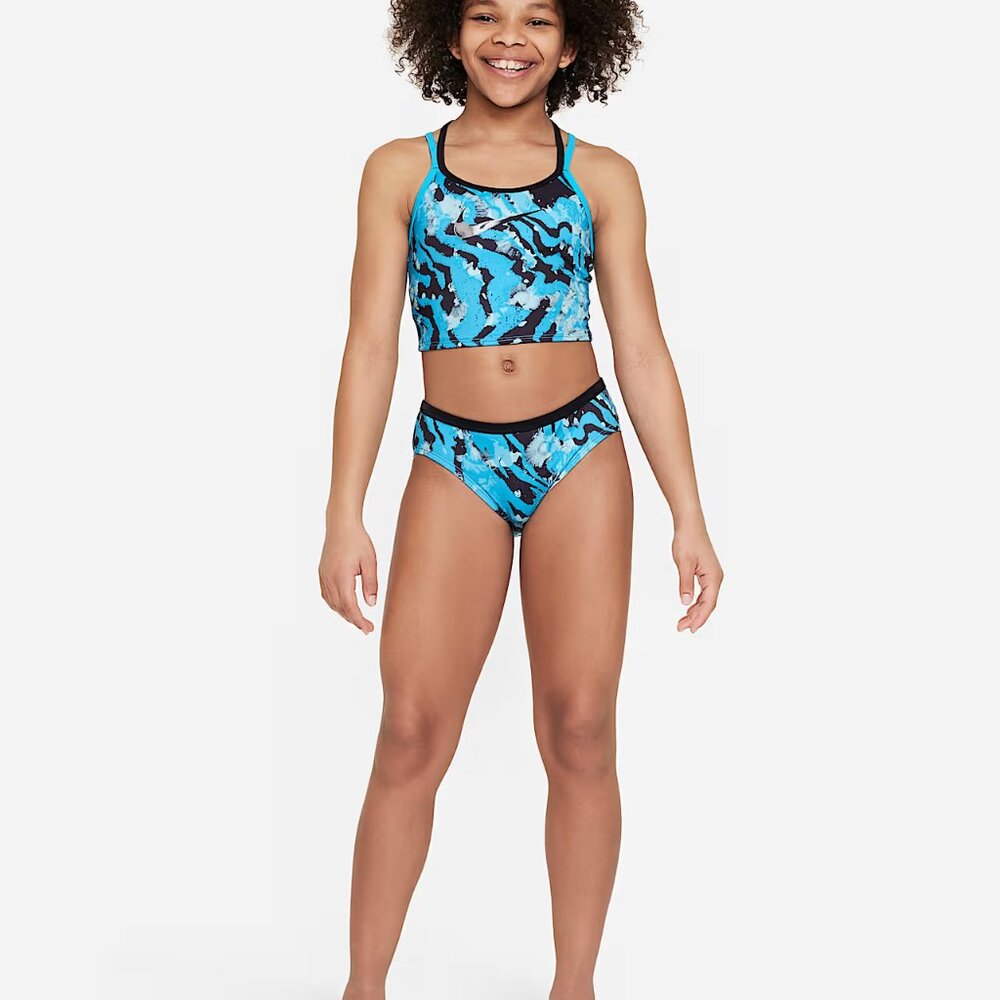 NWT Nike Girls Swim Bottoms (BOTTOMS ONLY) Blue Size M Ages 10-11 $50 FF385